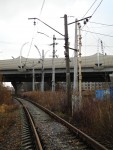 станция Броневая: Мачта бывшего входного светофора НВ со станции Санкт-Петербуг-Варшавский