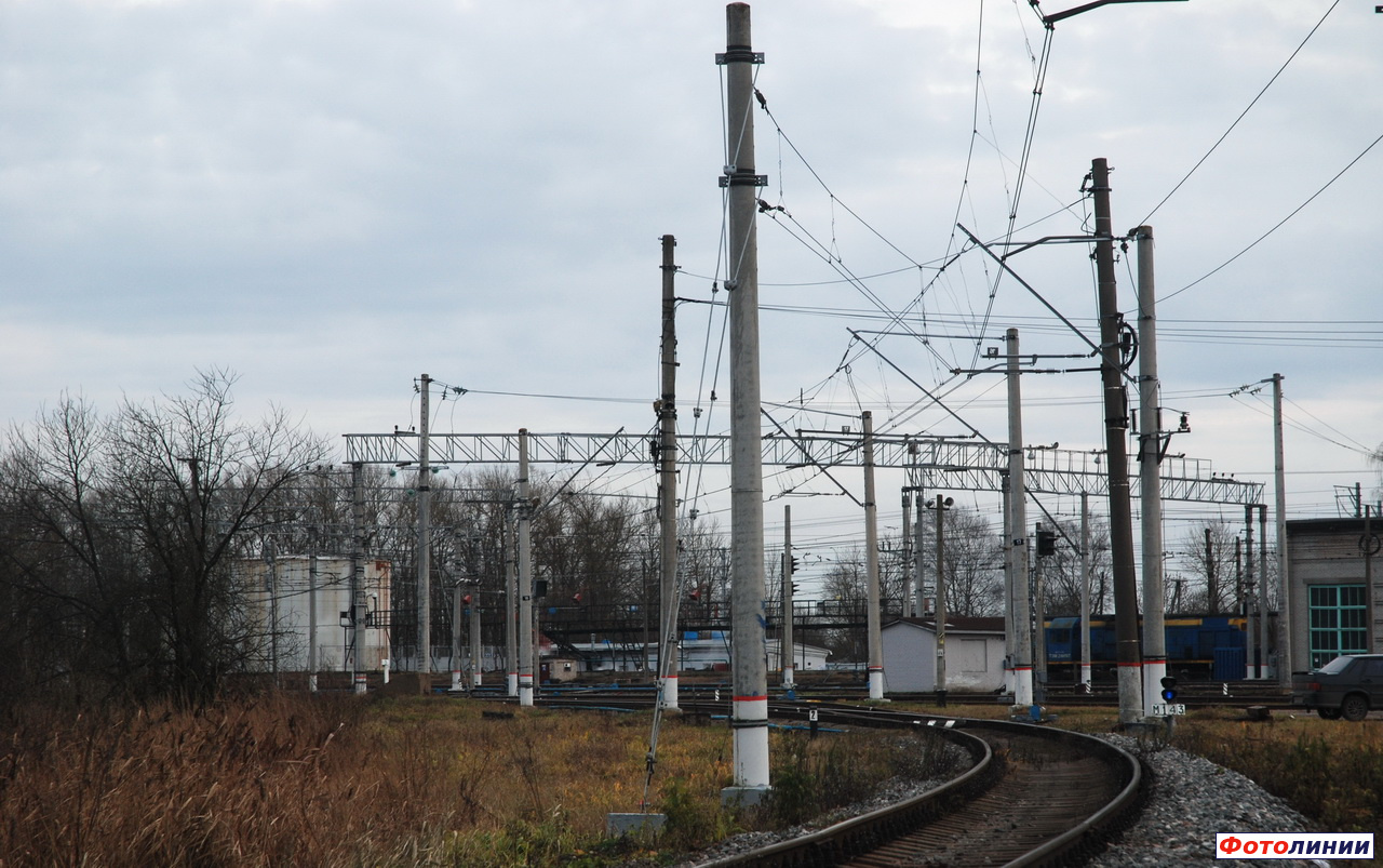 Вид на станцию со стороны ветки от Гатчины-Пассажирской-Балтийской