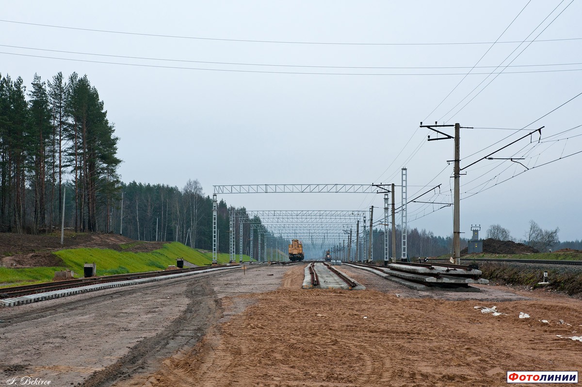 Строительство станции Лосево I. Вид в сторону ст. Сосново