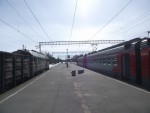 станция Сосново: Платформа, вид в сторону Петербурга