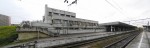 2-я и 3-я платформы, здание станции, пост ЭЦ и вестибюль станции метро "Девяткино". Вид со стороны Ручьёв