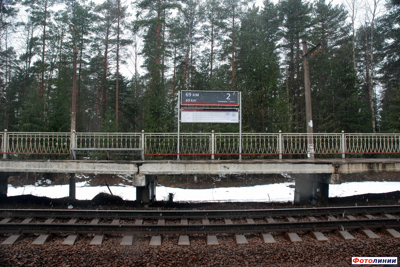 Табличка на платформе петербургского направления