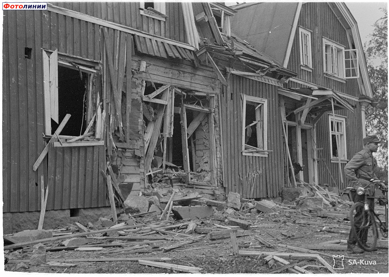 Вокзал ст. Käkisalmi после бомбардировки