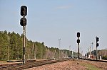 станция Михалки: Маршрутные светофоры ЧМО1, ЧМО2 со стороны Ельска и ЧМБ4 со стороны Барбарова