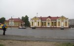 станция Светлогорск-на-Березине: Пасмурным утром. Привокзальная площадь