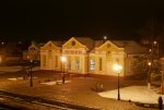 станция Светлогорск-на-Березине: Вид вокзала с моста ночью
