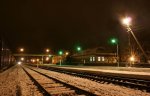 станция Светлогорск-на-Березине: Вид путей и платформ ночью