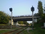станция Брест-Полесский: Маневровые светофоры М13 и М15 в южной горловине