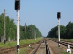 станция Закрутин: Выходные светофоры Н2, Н3 (вид в сторону Бреста)