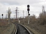 станция Иловайск: Входной светофор ЧМ со стороны ст. Моспино