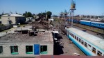 Разрушения в локомотивном депо на станции