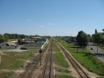 станция Пинск: Вид с путепровода на западную горловину станции