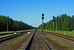 станция Парохонск: Выходные светофоры Н4, Н2, Н1, Н3, вид в сторону Бреста