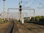станция Должанская: Нечётная (западная) горловина и входной светофор НН (со стороны Луганска)