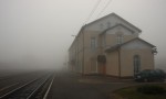 станция Верхнедвинск: Вид в сторону Полоцка в тумане