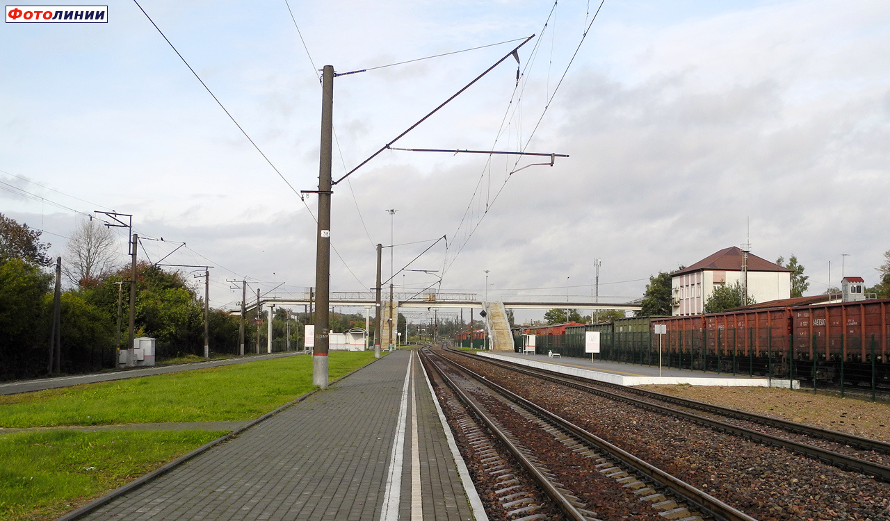 Вид с платформы № 2 в сторону Зеленоградска