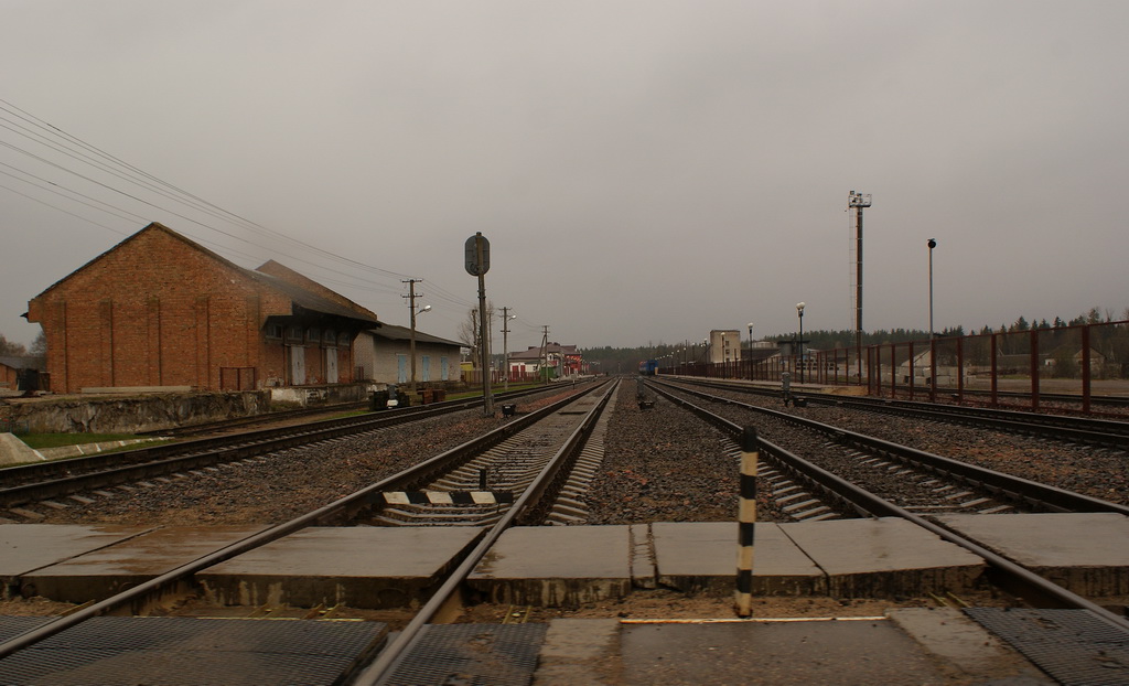 Вид станции в сторону Вильнюса с ж/д переезда