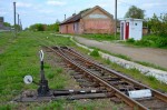 станция Голованевск: Ручная стрелка на путях узкой колеи