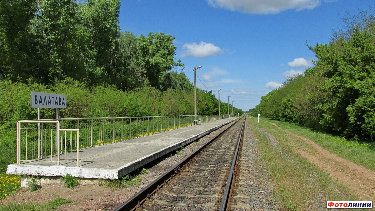 Платформа, вид в сторону станции Сож