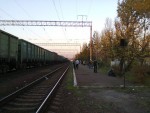станция Одесса-Сортировочная: Вид пассажирской платформы станции с южной стороны — вид в сторону станции Одесса-Восточная