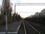 станция Одесса-Сортировочная: Вид пассажирской платформы станции с северной стороны — вид в сторону станции Одесса-Пересыпь