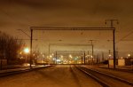 Вид станции в сторону Минска-Северного ночью