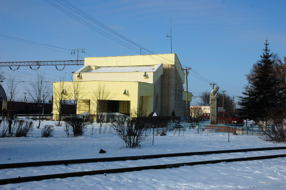 Вид пассажирского здания со стороны деревни Красное