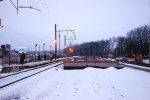 о.п. Лебяжий: Строительство новой платформы, вид в сторону Минска