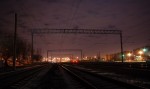 станция Ждановичи: Вид в сторону Минска ночью