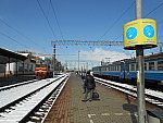 станция Молодечно: Вид со второй платформы в сторону Вильнюса и Лиды