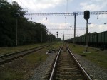 станция Одесса-Застава I: Светофоры на путях Шлюзового парка в северной горловине, вид в сторону станции Усатово