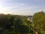 станция Одесса-Застава II: Вид с Ивановского путепровода на южную горловину (разветвление путей противоположных направлений)