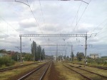 станция Каролина-Бугаз: Вид пассажирской платформы со стороны Белгород-Днестровского (вид на северо-восток — в сторону Одессы)
