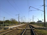 о.п. Сухой Лиман: Вид платформ со стороны станции Одесса-Западная — по направлению на Белгород-Днестровский