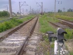 станция Одесса-Западная: Маневровый светофор в южной горловине. Вид со стороны ст. Ильичевск-Паромная