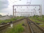 станция Одесса-Западная: Вид на станцию со стороны Сухого Лимана. Маневровый светофор на нечетном пути