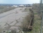 станция Первомайск-на-Буге: Вид с пешеходного моста на подъездные пути