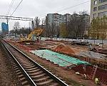 о.п. Тимирязевская: Строительство новой второй платформы и подземного перехода, вид в чётном направлении