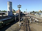 станция Лосиноостровская: Водонапорная башня и сортировочная горка, вид в нечётном направлении