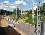 станция Мытищи: Укладка нового пути Фрязевского направления, вид в чётном еаправлении