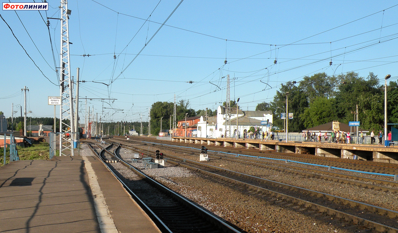 Вид с платформы Красноармейского направления в сторону Москвы