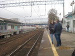 станция Болшево: Вид в сторону Мытищ, платформа Монинского направления