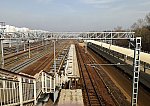 станция Кусково: Реконструкция островной платформы и новая боковая платформа, вид в чётном направлении