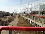 о.п. Нижегородская: Строительство четвёртого пути у второй платформы, вид в нечётном направлении
