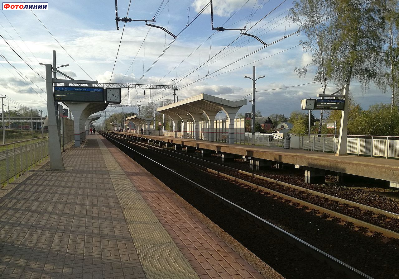 Пассажирские павильоны, вид со второй платформы в нечётном направлении