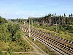 Северная часть станции, вид с путепровода линии на Александров в чётном направлении
