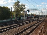станция Люберцы I: Грузовые пути перед развилкой, вид в сторону Москвы