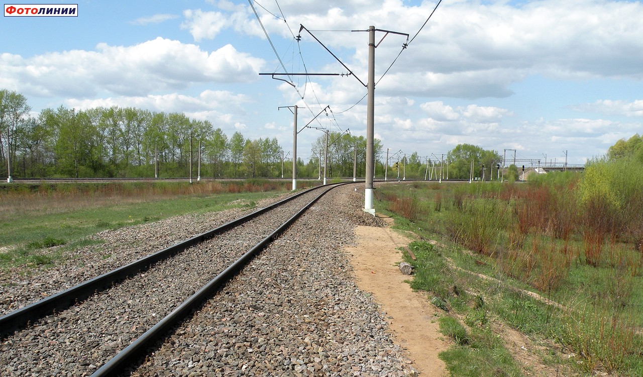 Место остановки поездов на Рязань. Вид в сторону Москвы