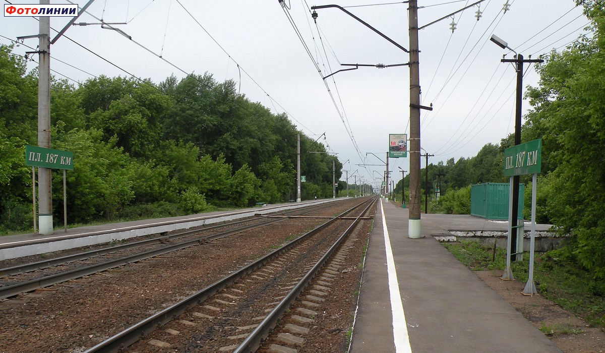 Вид с 1-й платформы (для поездов на Рязань) в сторону Москвы