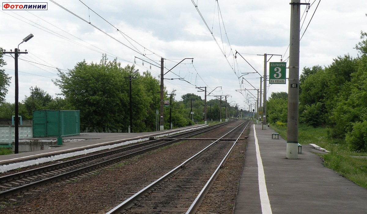 Вид с 3-й платформы (для поездов на Рязань) в сторону Рязани